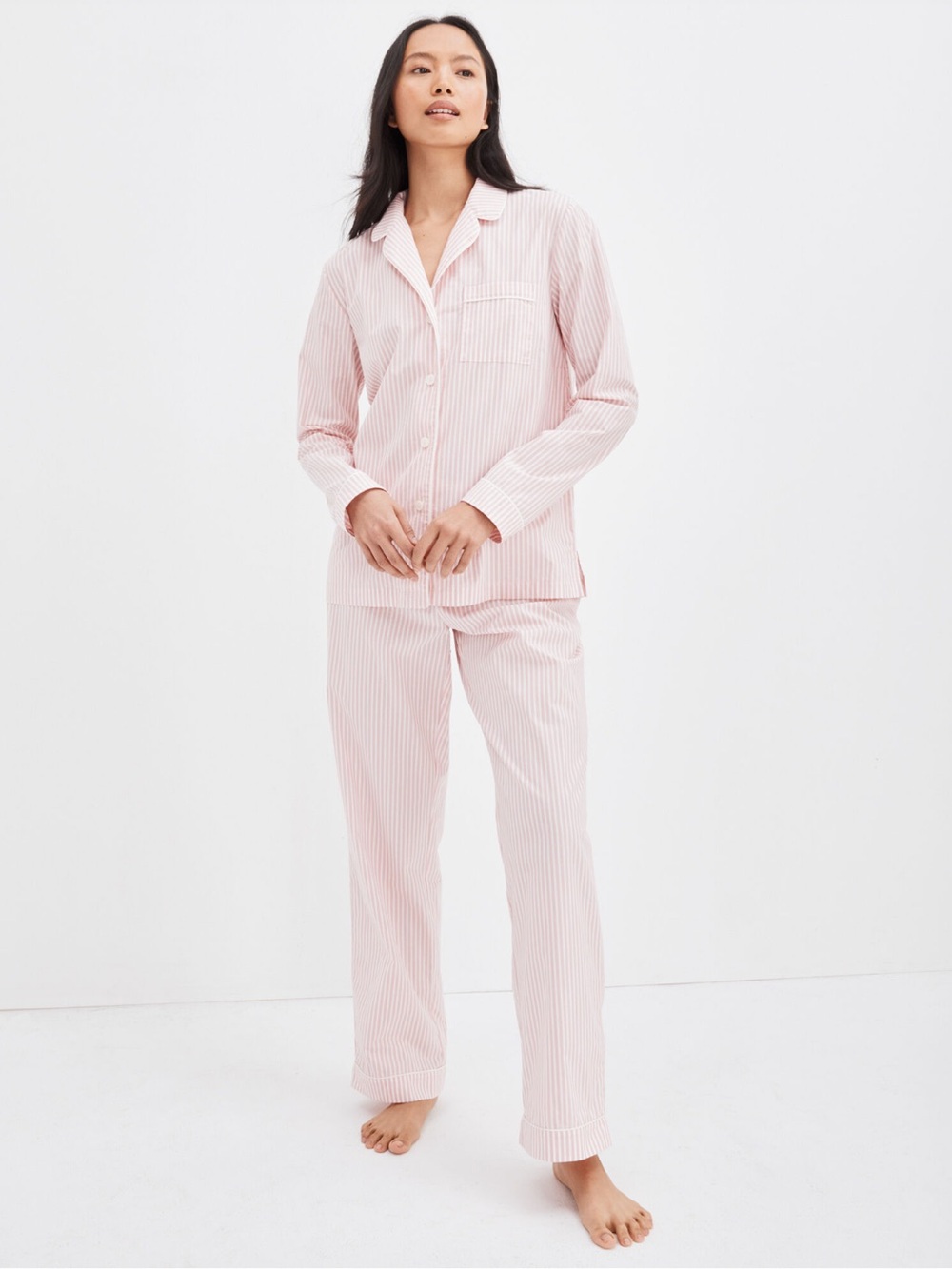 Haven Well Within Organic Cotton Poplin Awning Pink Stripe Pajamas Size XXL